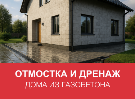 Отмостка и дренаж вокруг дома из газобетона